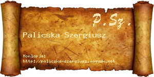 Palicska Szergiusz névjegykártya